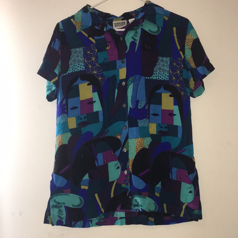 Colorful button down vintage shirt